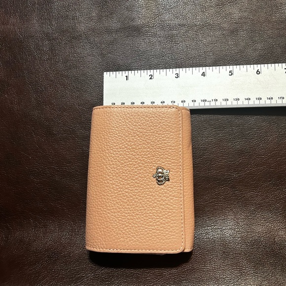 Luxury Pebbled Leather Bi Fold Wallet Beige Pink…NWOT! Please read description. - Picture 10 of 11